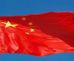 China Flag Blue Background